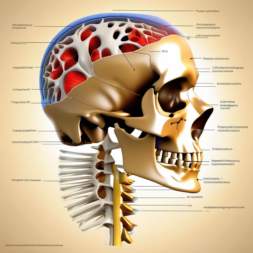 Type I occipital condyle fracture, unspecified side digital illustration