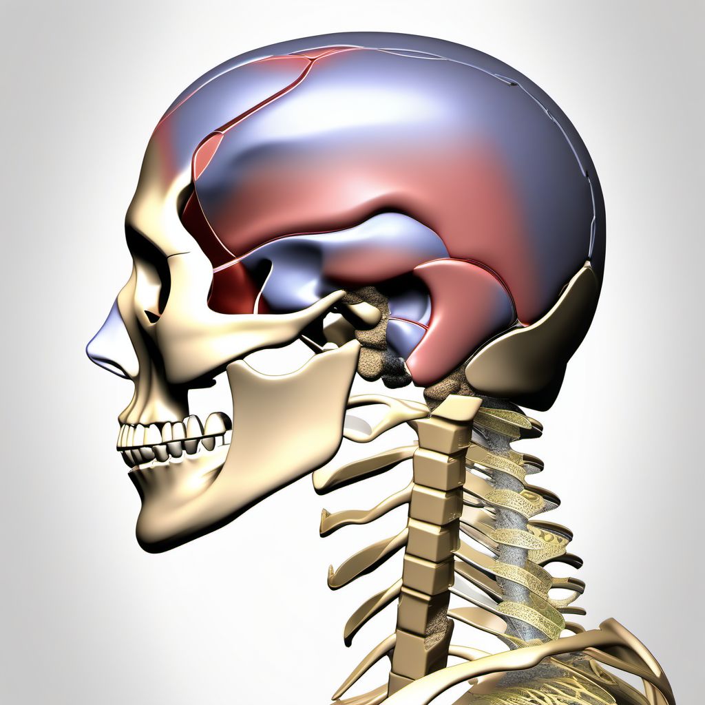 Type II occipital condyle fracture, unspecified side digital illustration