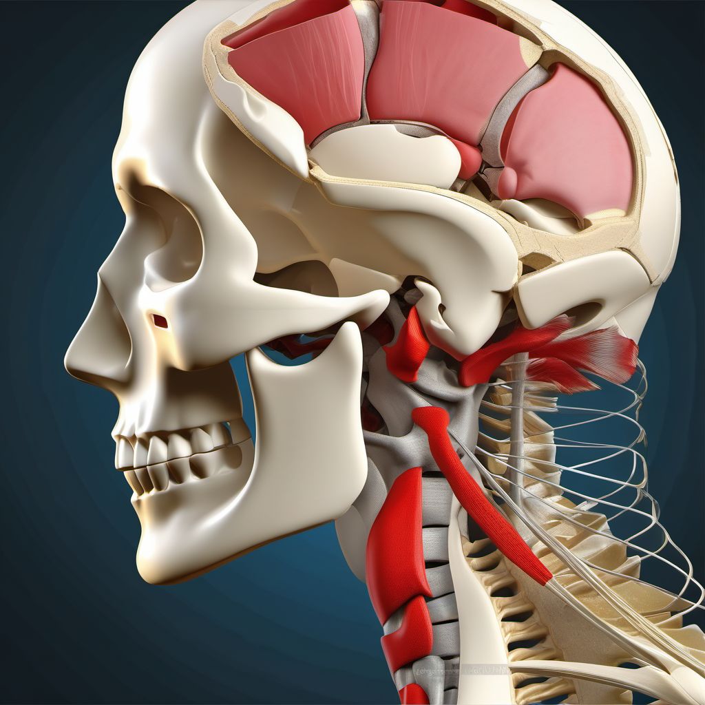 Type I occipital condyle fracture, left side digital illustration