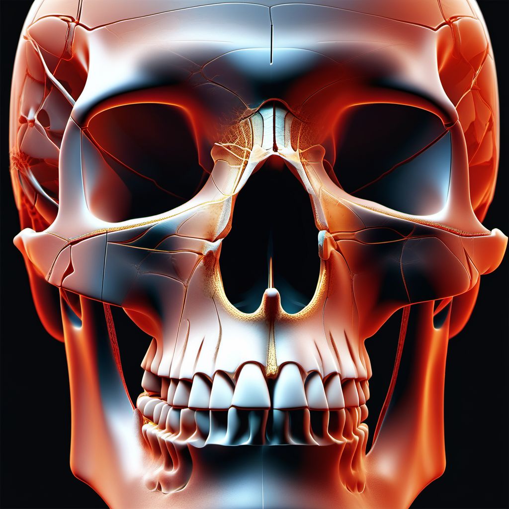 Fracture of nasal bones digital illustration