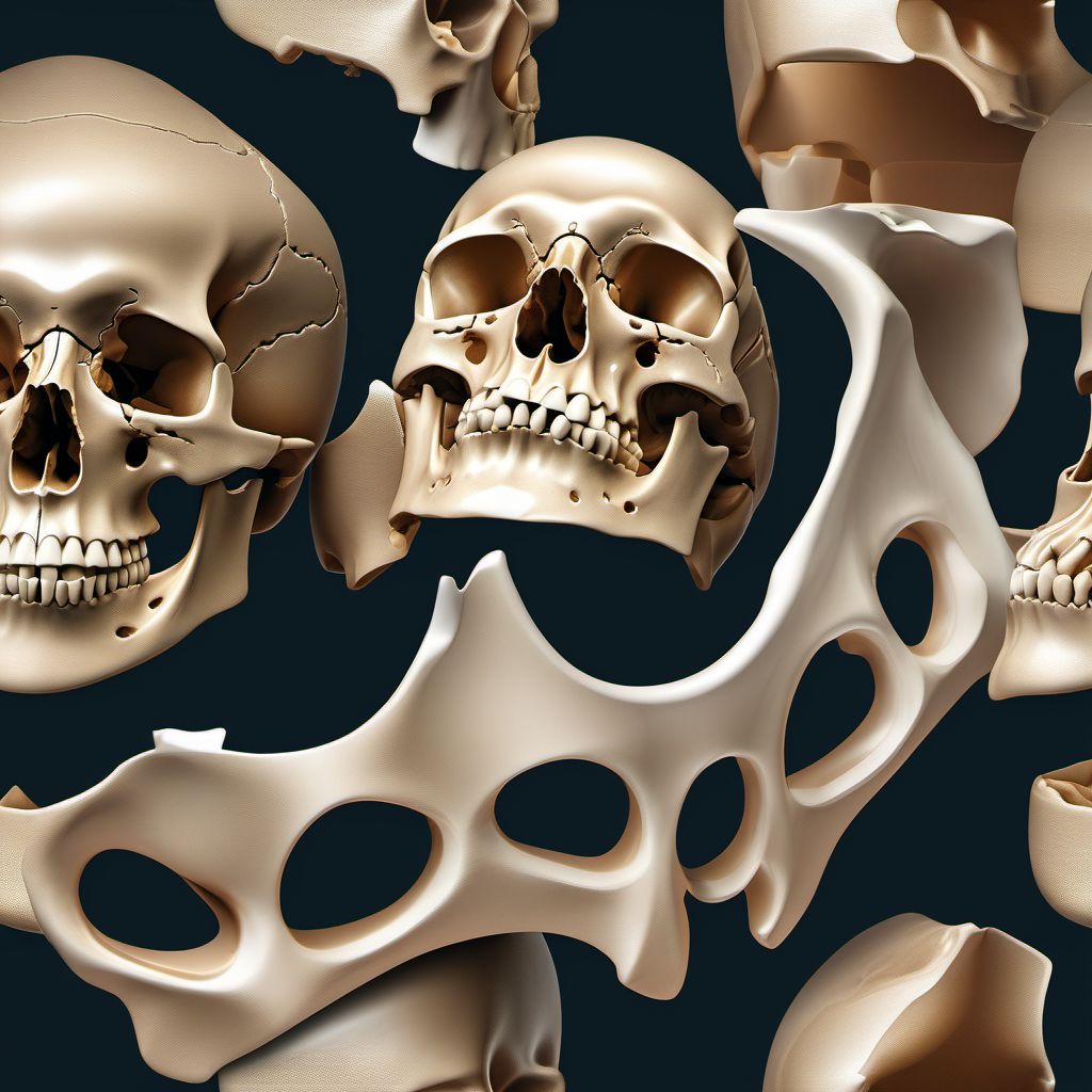 Fracture of malar, maxillary and zygoma bones digital illustration