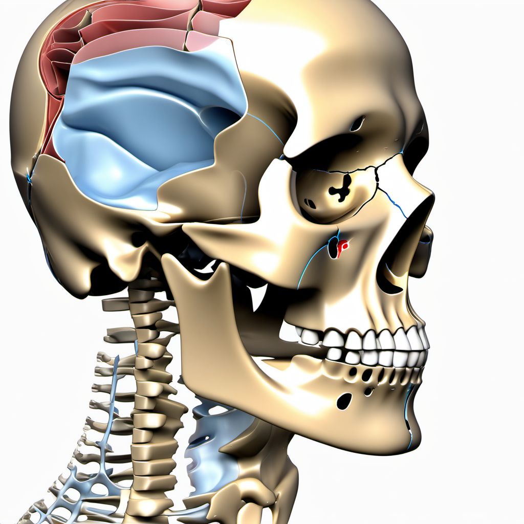 Zygomatic fracture, unspecified side digital illustration