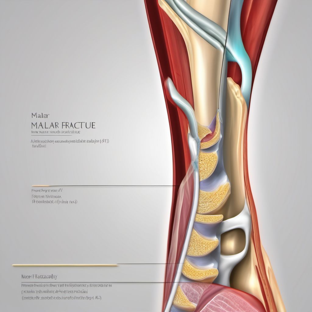 Malar fracture, right side digital illustration