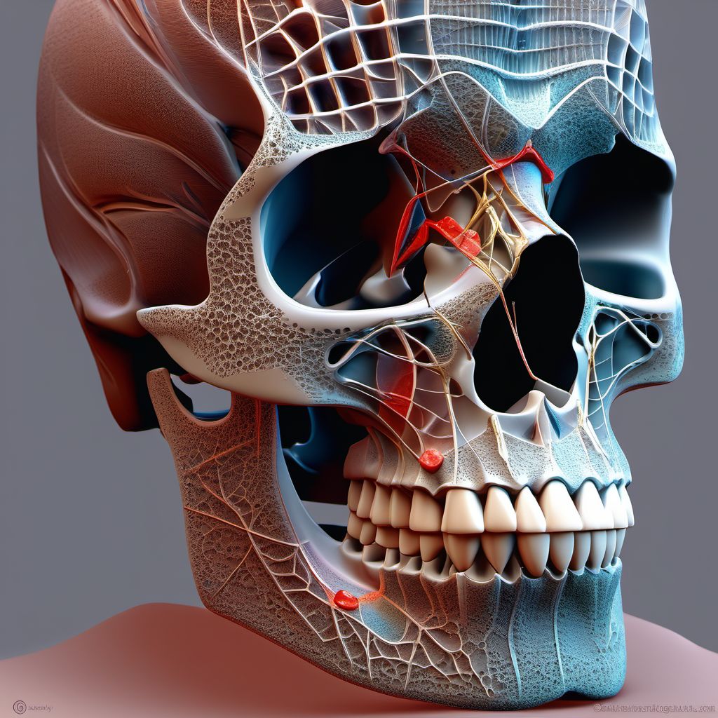 Maxillary fracture, right side digital illustration