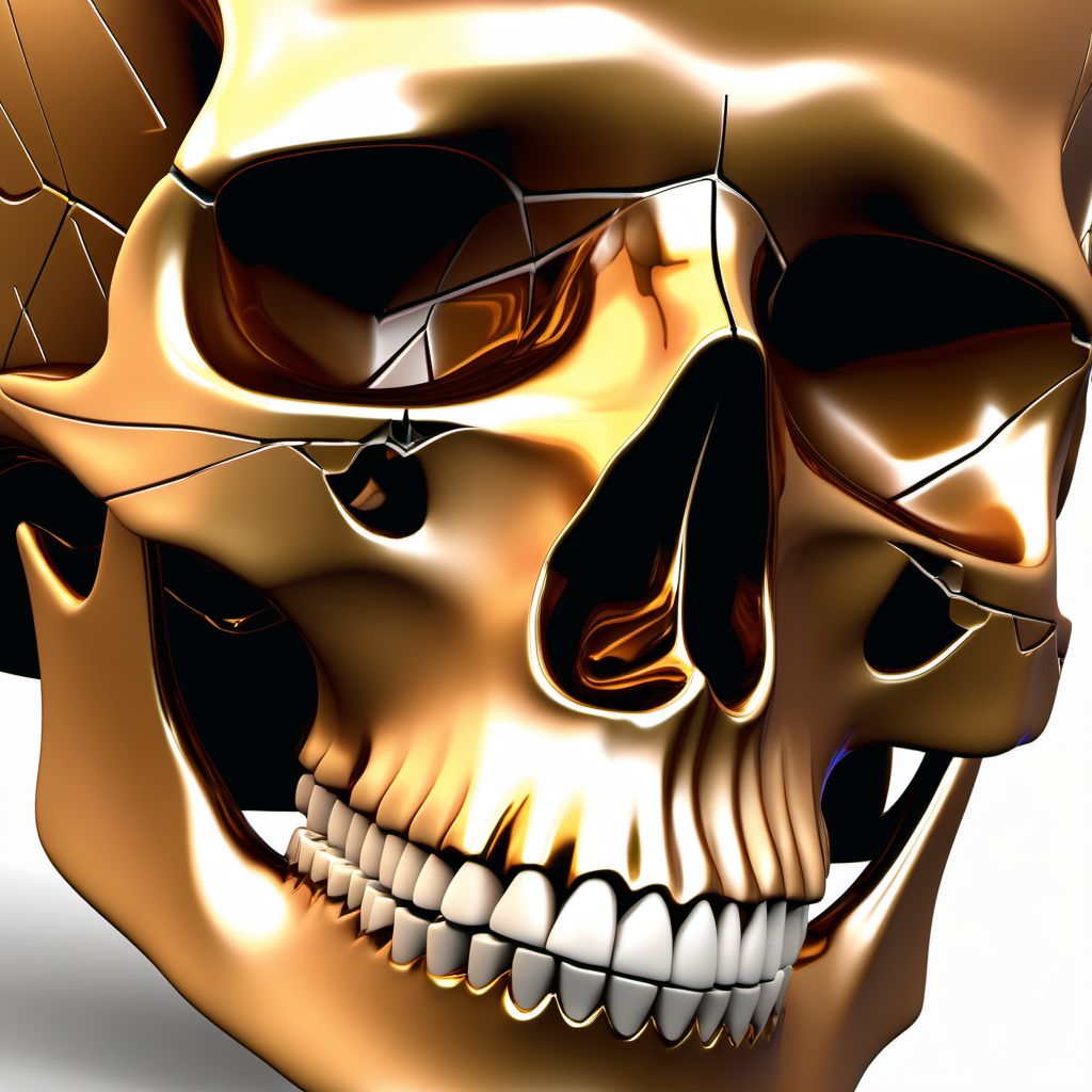 Zygomatic fracture, left side digital illustration