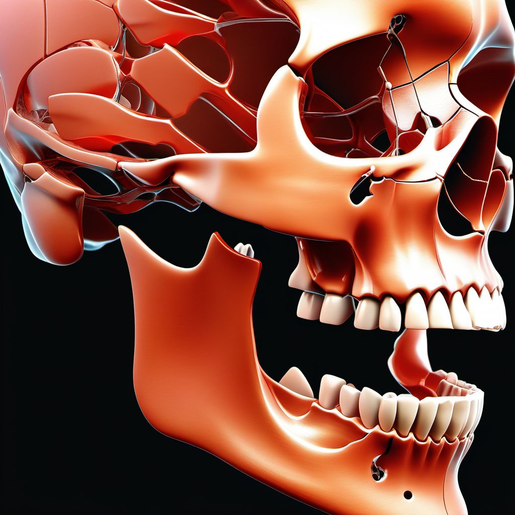 Fracture of unspecified part of body of mandible, unspecified side digital illustration