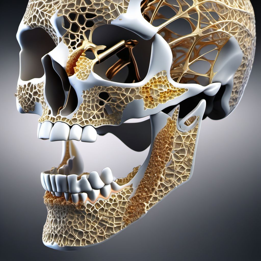 Fracture of condylar process of mandible digital illustration