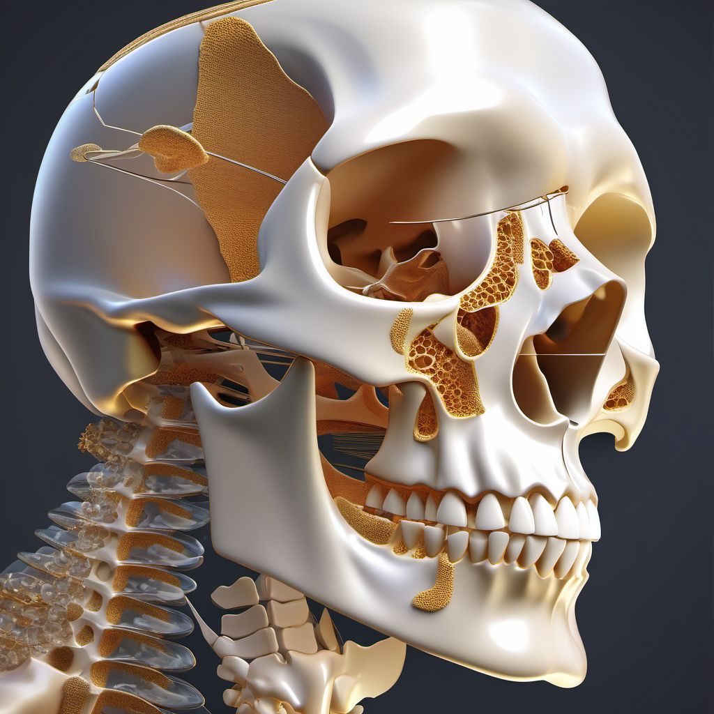 Fracture of condylar process of mandible, unspecified side digital illustration