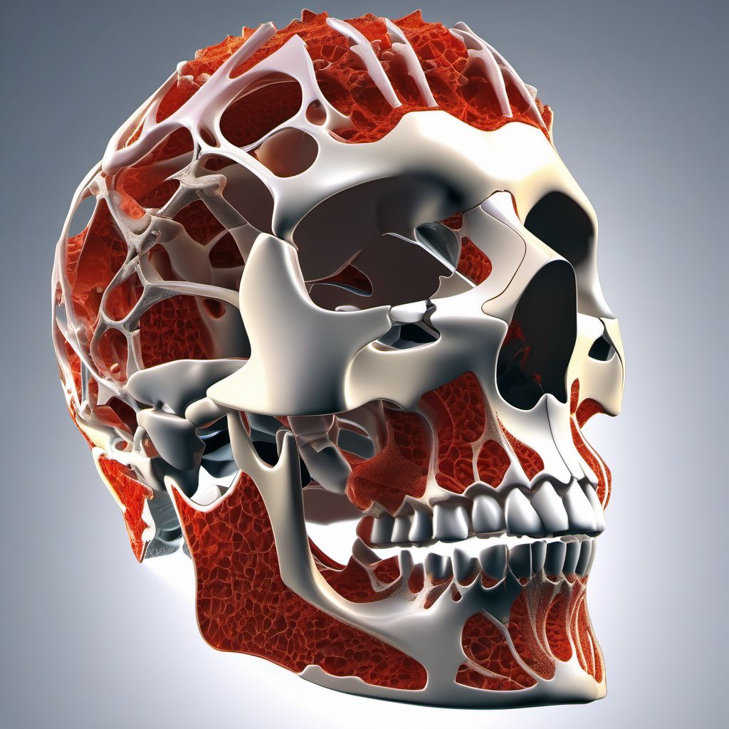 Fracture of condylar process of right mandible digital illustration