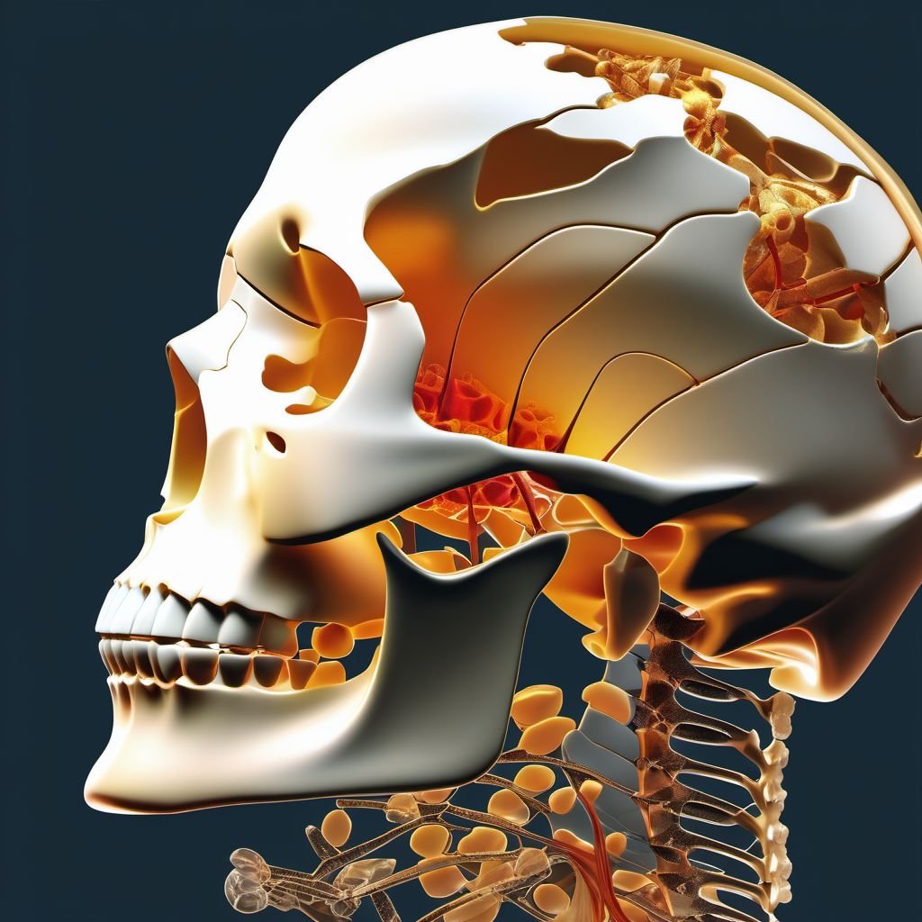 Fracture of condylar process of left mandible digital illustration