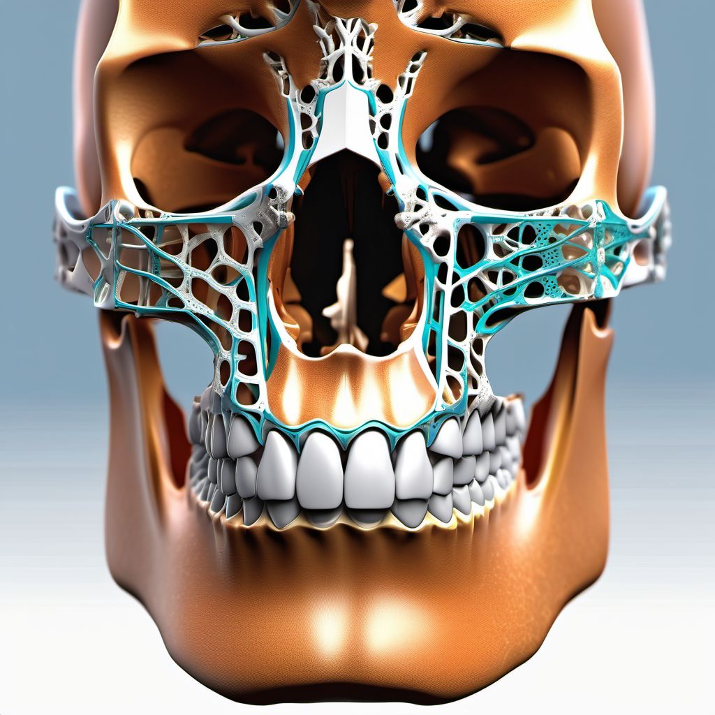 Fracture of subcondylar process of mandible digital illustration