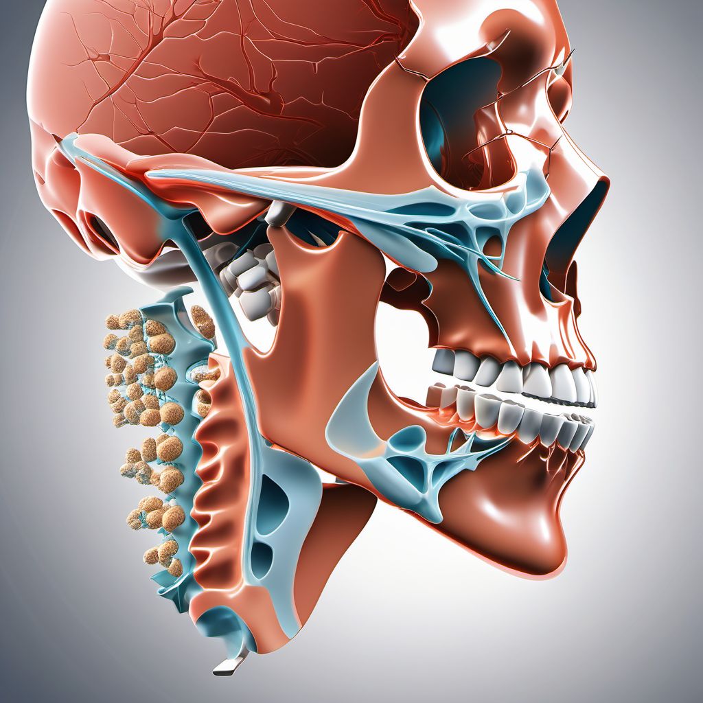 Fracture of subcondylar process of mandible, unspecified side digital illustration