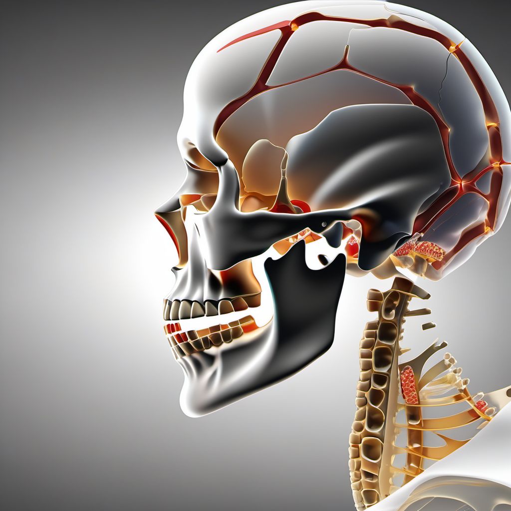 Fracture of subcondylar process of left mandible digital illustration