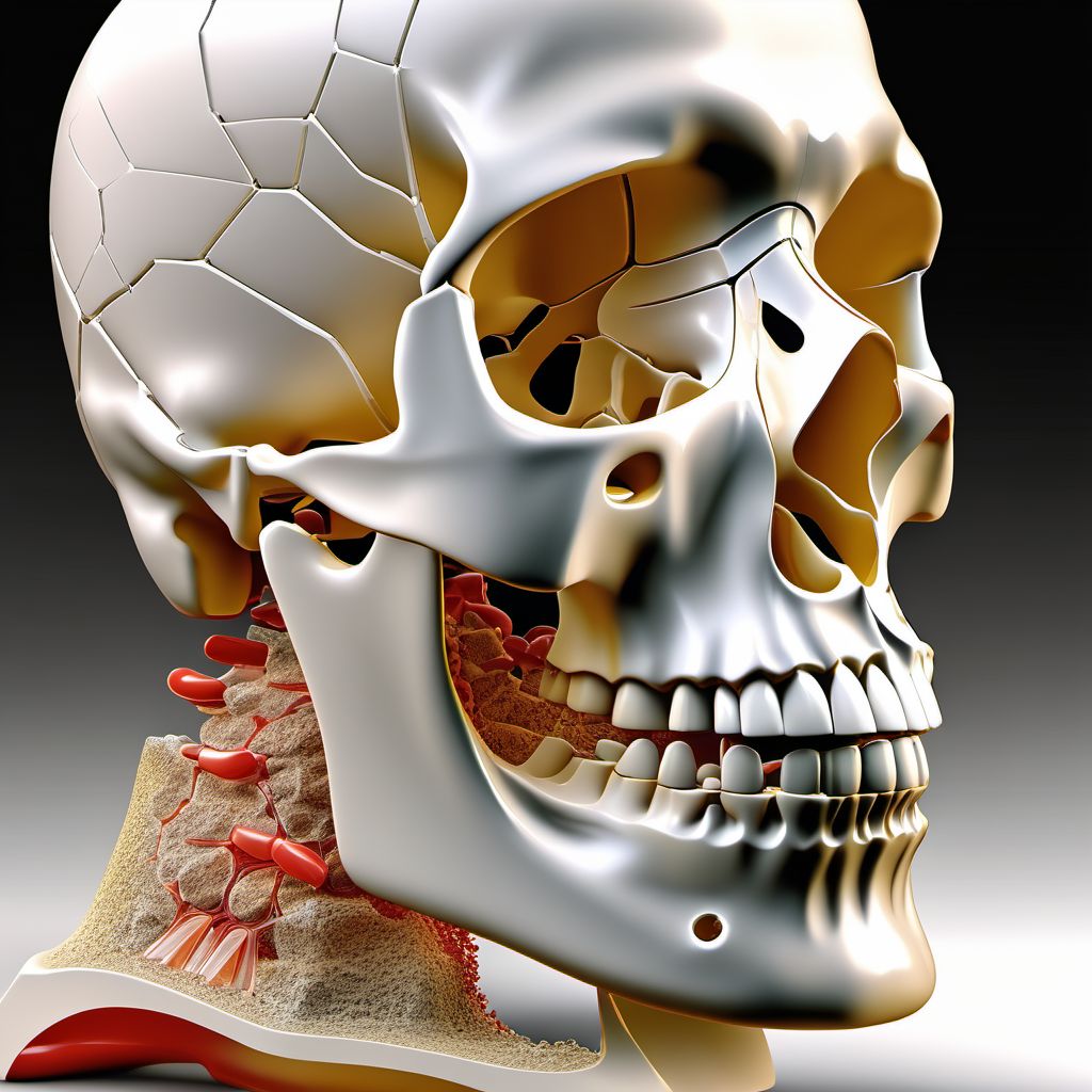 Fracture of coronoid process of mandible, unspecified side digital illustration