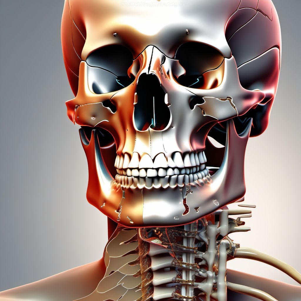 Fracture of ramus of right mandible digital illustration