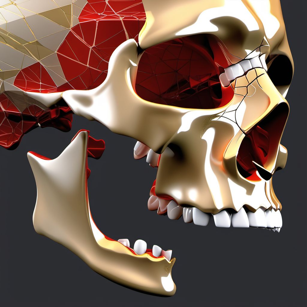 Fracture of angle of mandible digital illustration