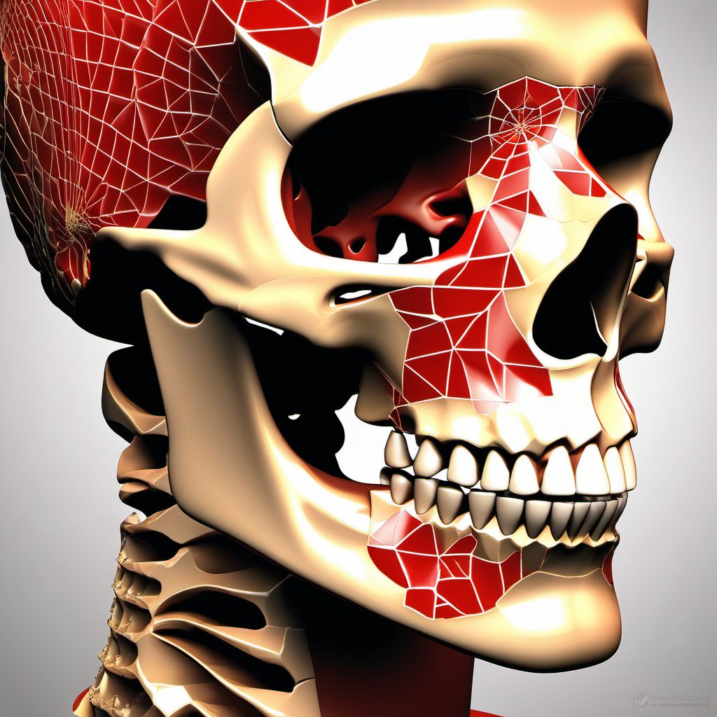 Fracture of angle of mandible, unspecified side digital illustration