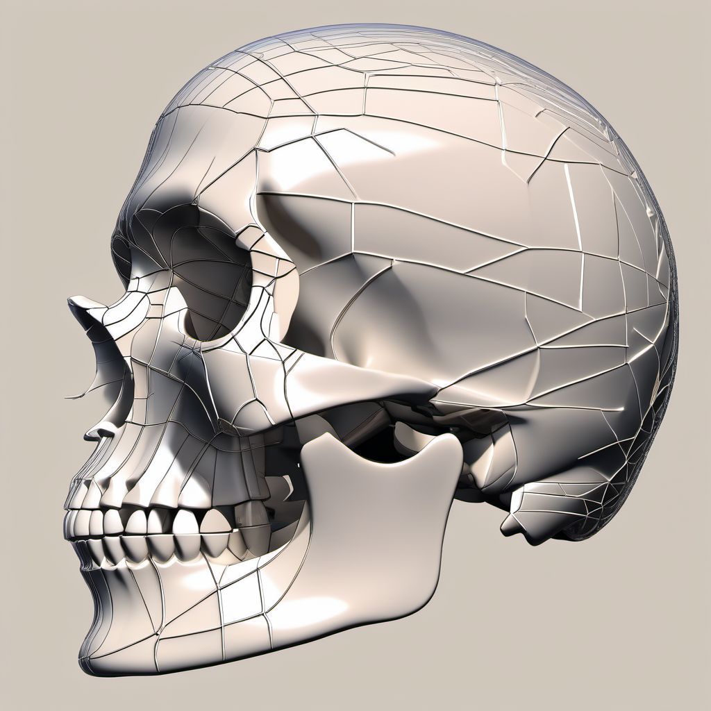 Fracture of angle of left mandible digital illustration