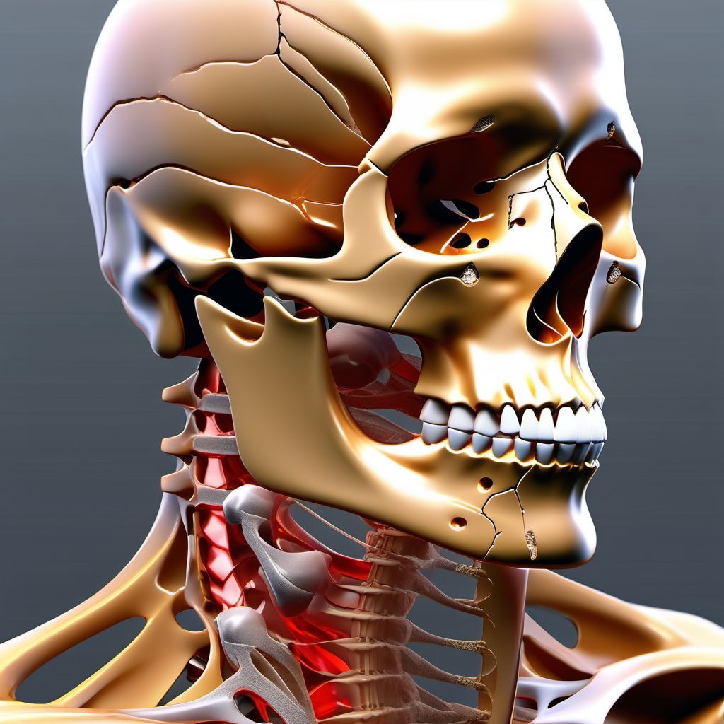 Fracture of symphysis of mandible digital illustration