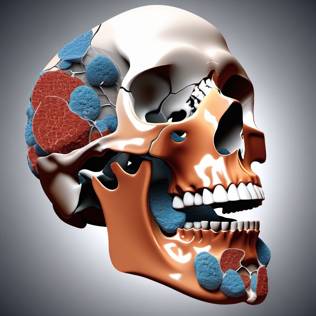 Fracture of alveolus of mandible digital illustration