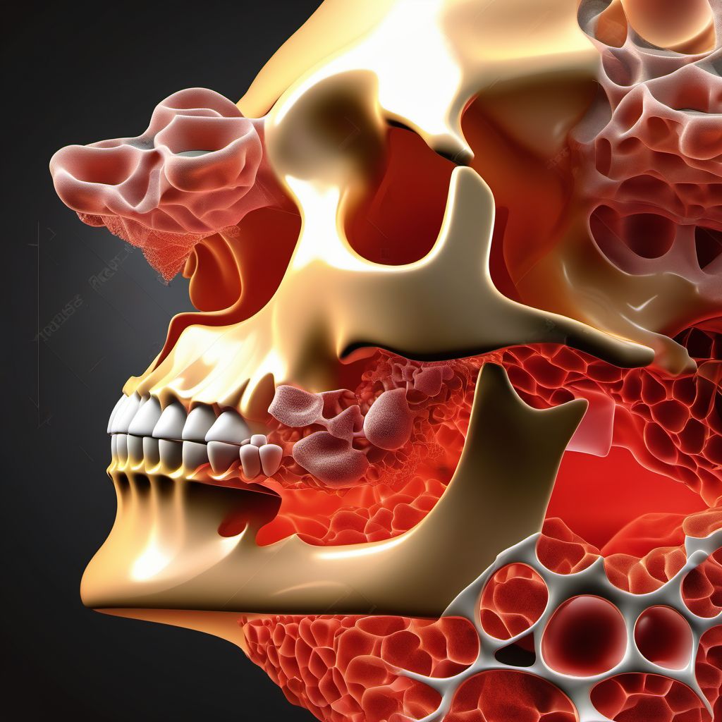 Fracture of alveolus of mandible, unspecified side digital illustration