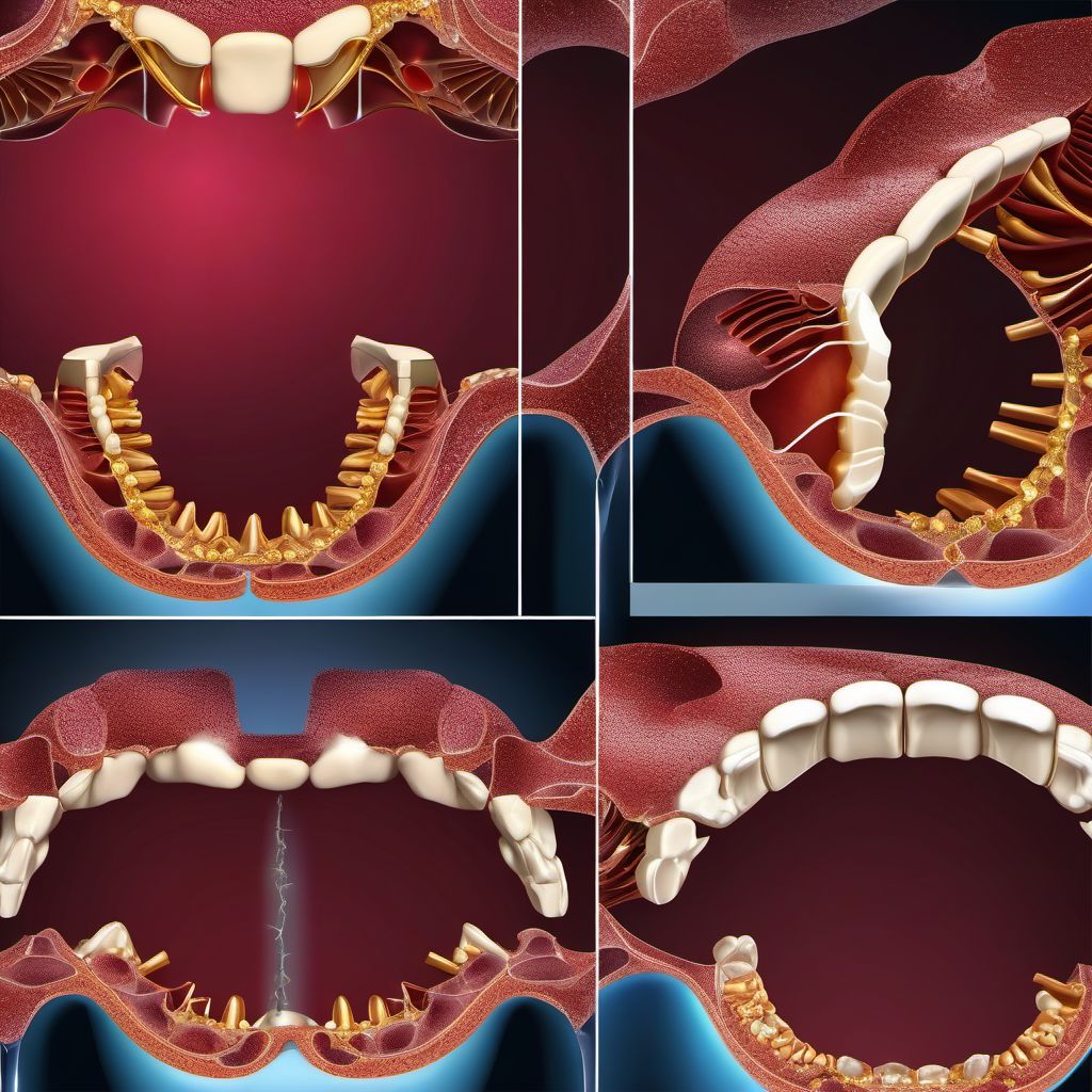 Fracture of alveolus of right mandible digital illustration