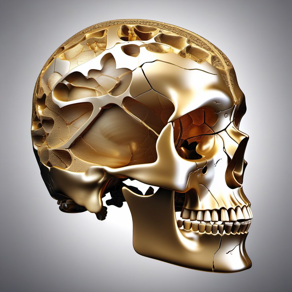 Fracture of other specified skull and facial bones, unspecified side digital illustration