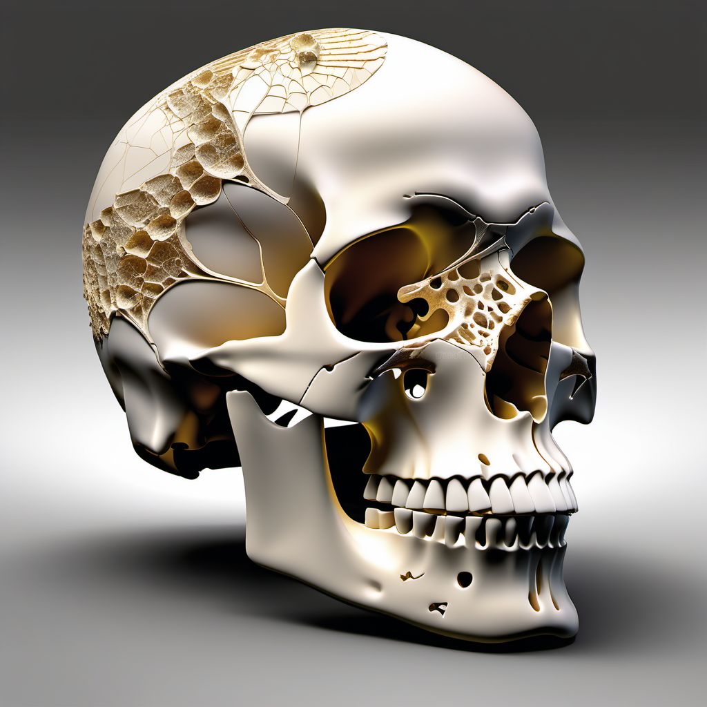 Fracture of other specified skull and facial bones, right side digital illustration