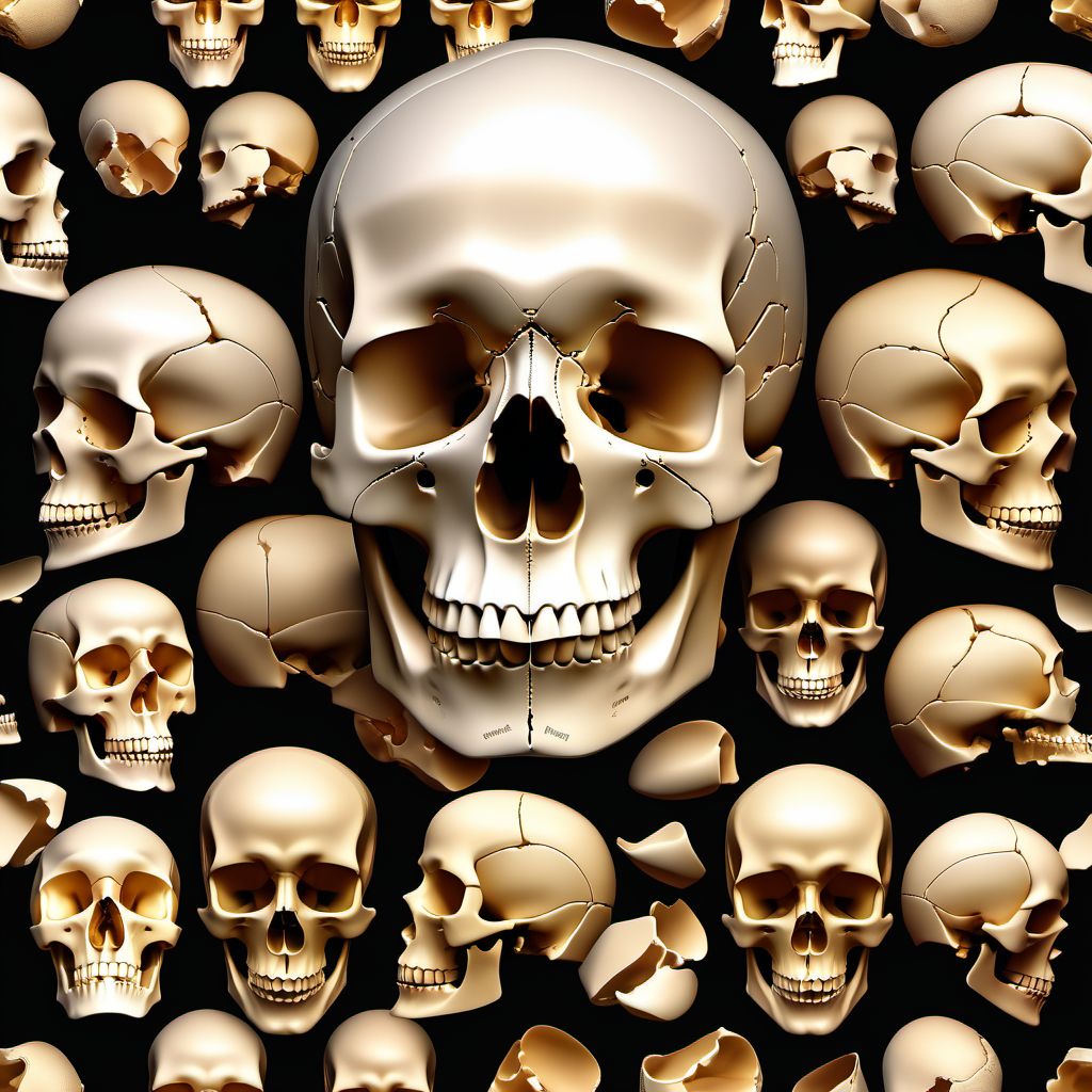 Fracture of other specified skull and facial bones, left side digital illustration