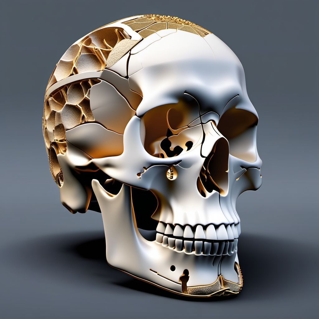 Fracture of unspecified skull and facial bones digital illustration