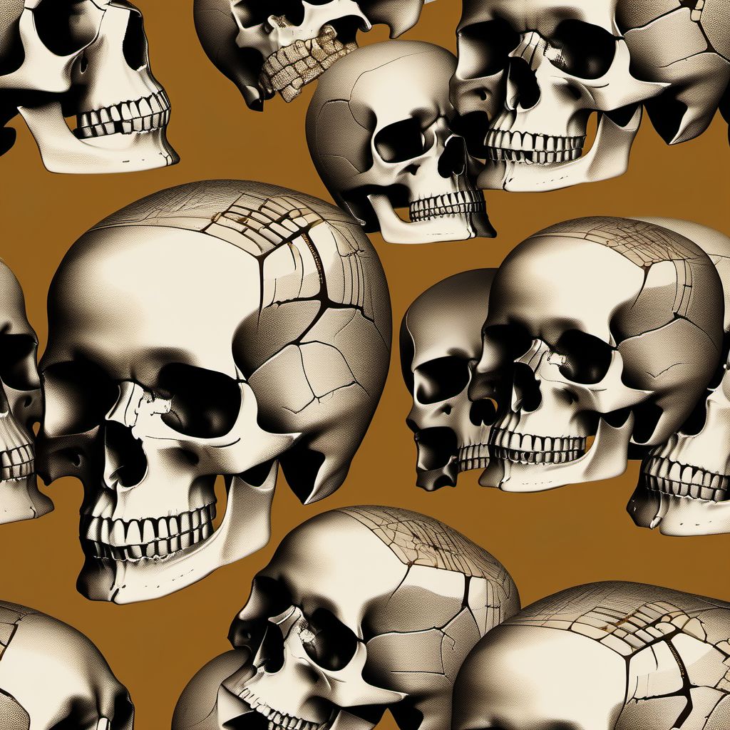 Unspecified fracture of skull digital illustration