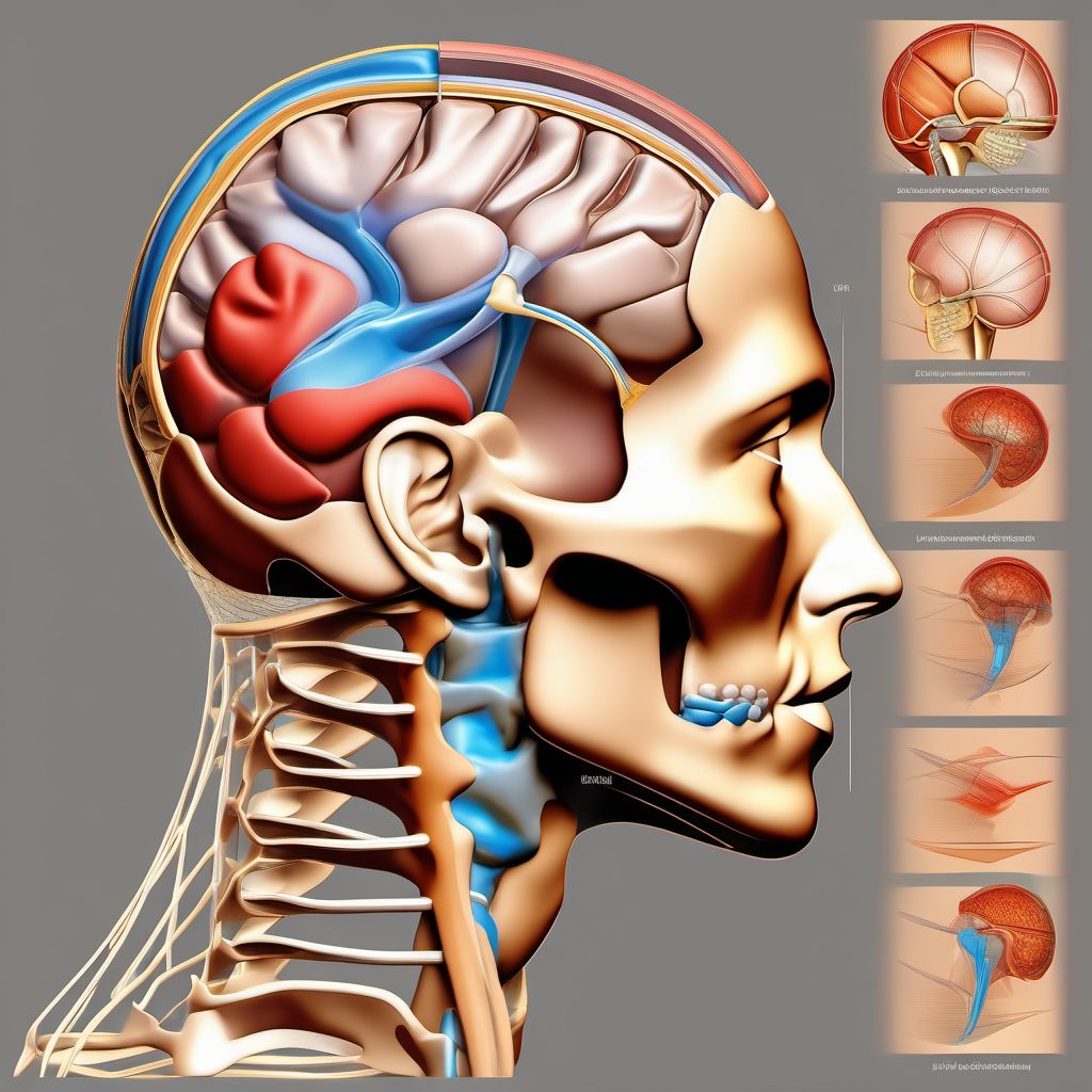 Dislocation and sprain of joints and ligaments of head digital illustration