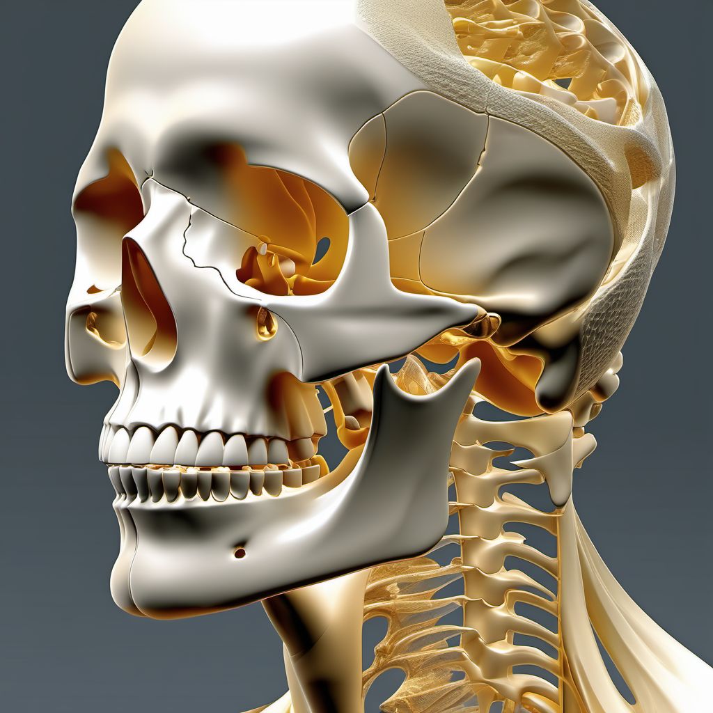 Dislocation of jaw, unspecified side digital illustration