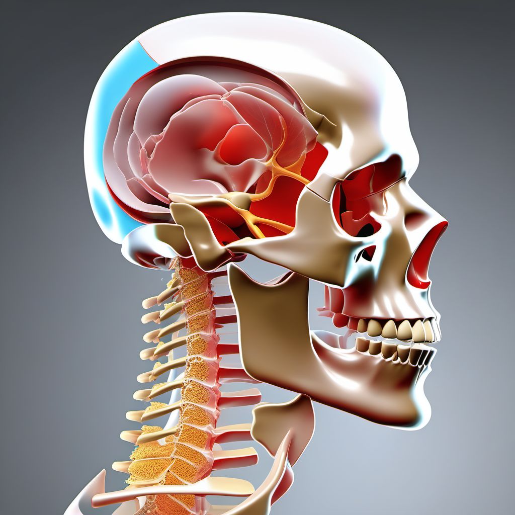 Dislocation of jaw, left side digital illustration