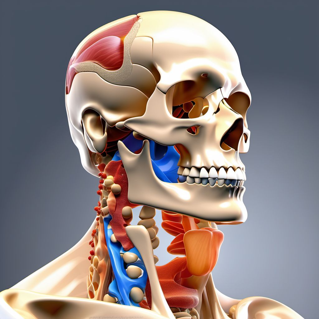 Sprain of jaw, right side digital illustration