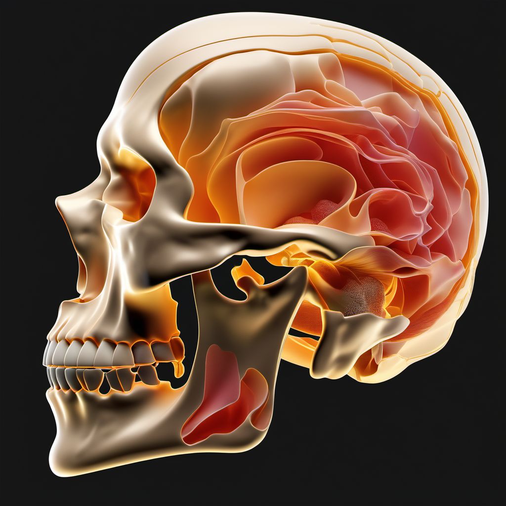 Sprain of jaw, left side digital illustration