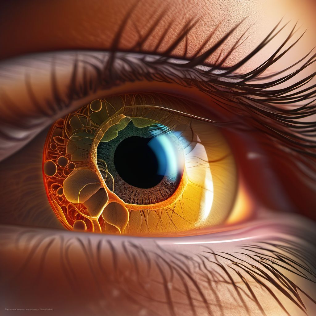 Injury of optic nerve, left eye digital illustration