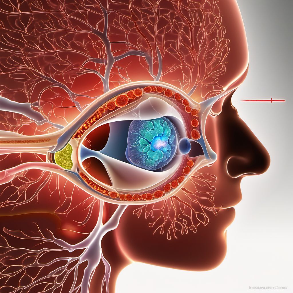 Injury of optic tract and pathways digital illustration