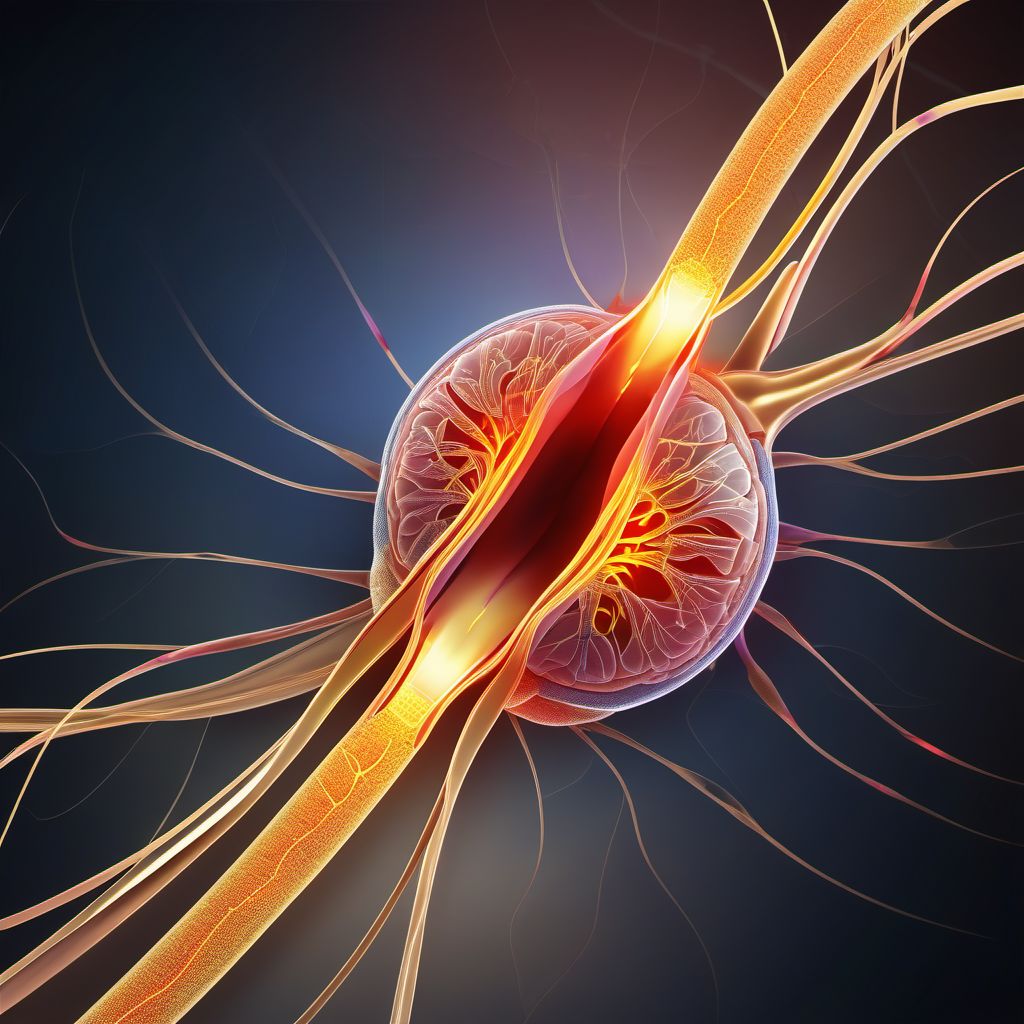 Injury of oculomotor nerve digital illustration