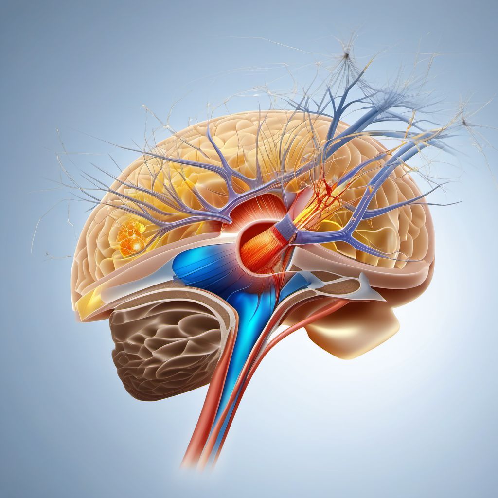 Injury of oculomotor nerve, right side digital illustration