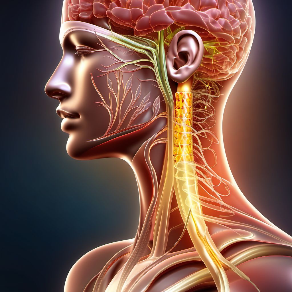 Injury of trochlear nerve digital illustration