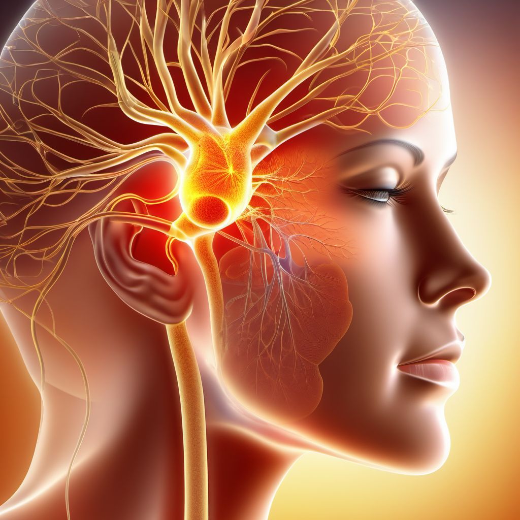 Injury of trochlear nerve, right side digital illustration