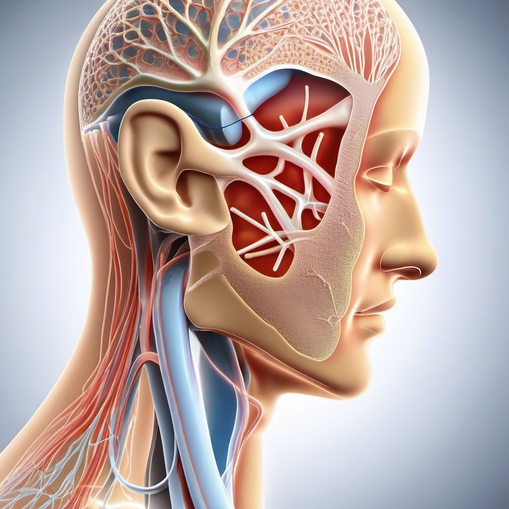 Injury of abducent nerve digital illustration