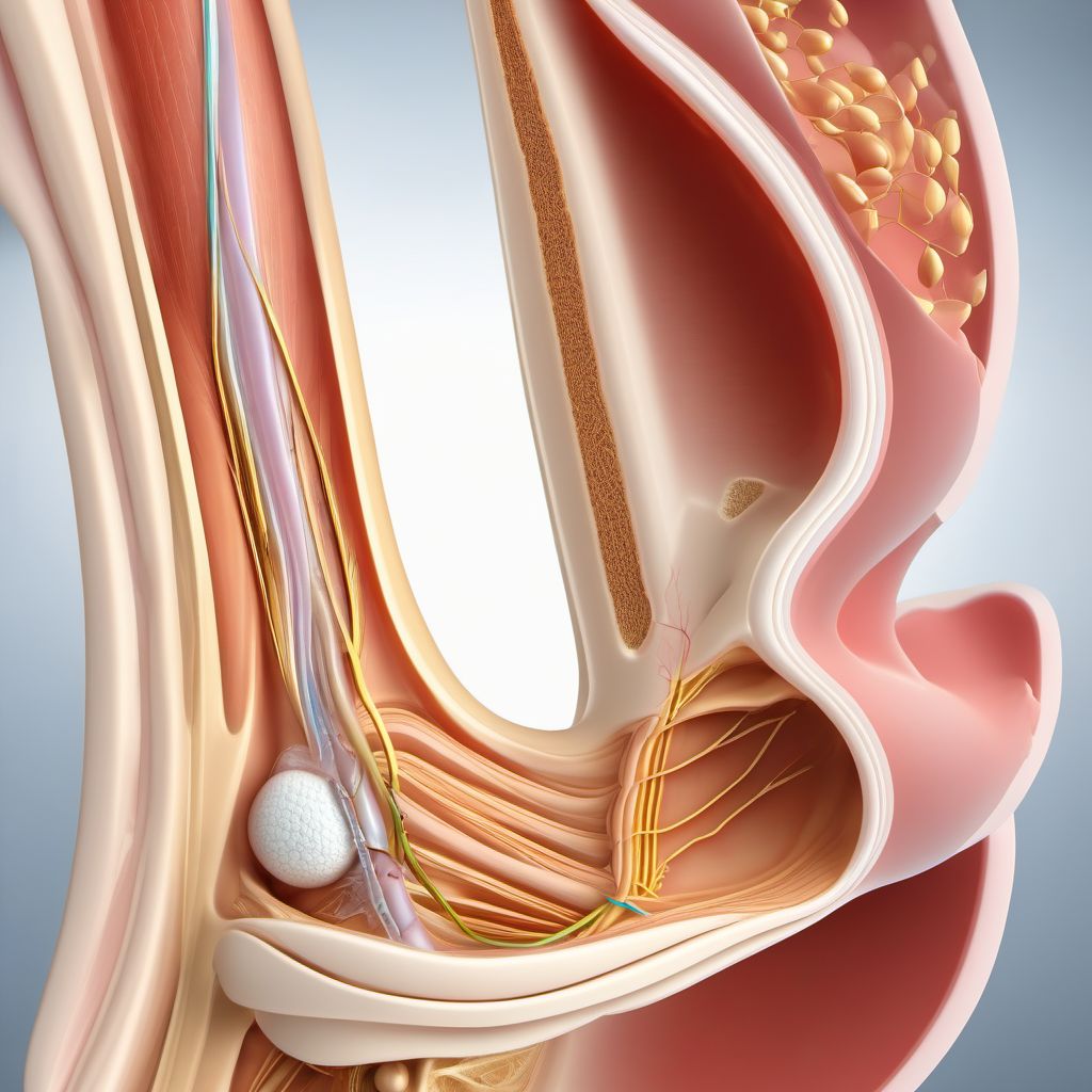 Injury of abducent nerve, left side digital illustration