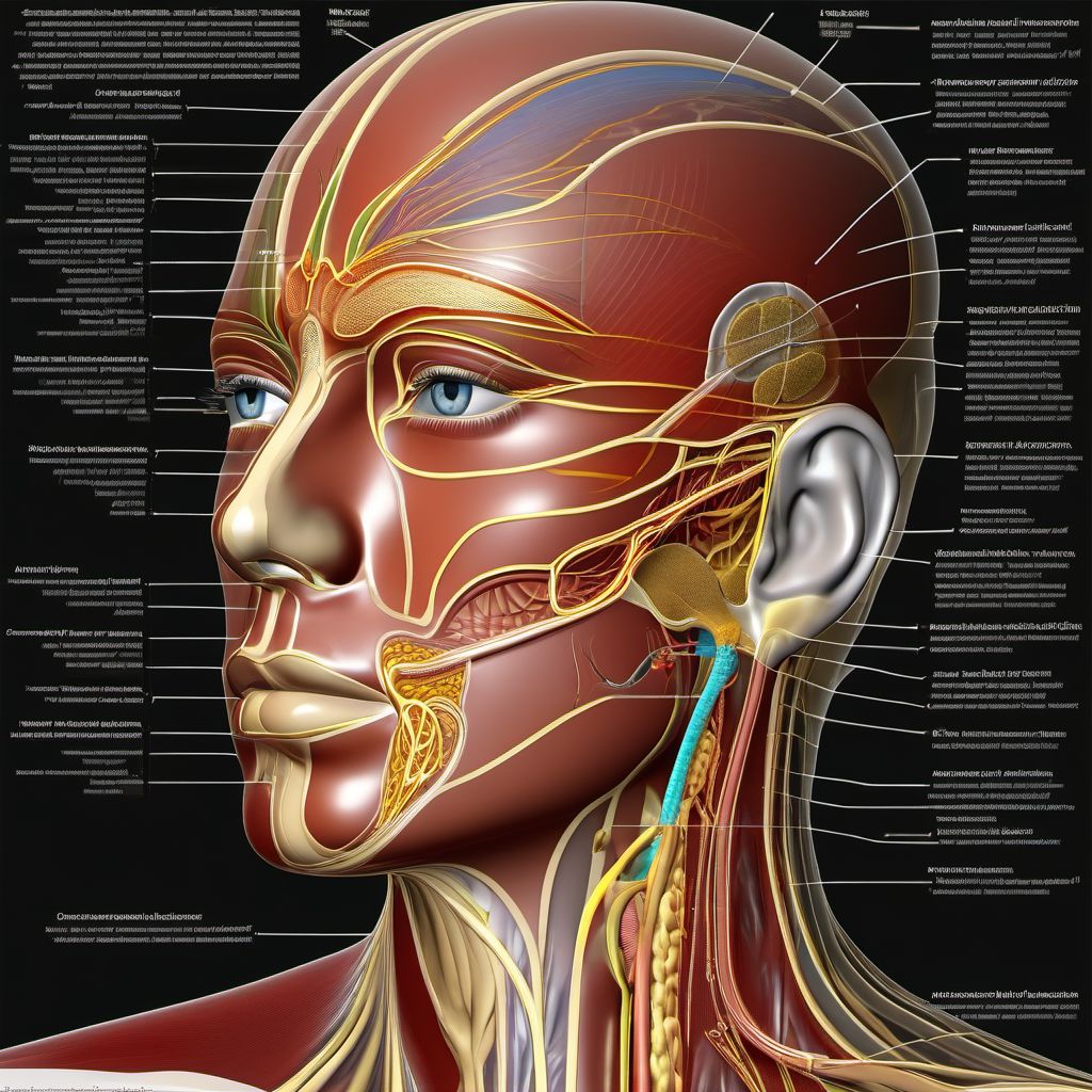 Injury of facial nerve, unspecified side digital illustration