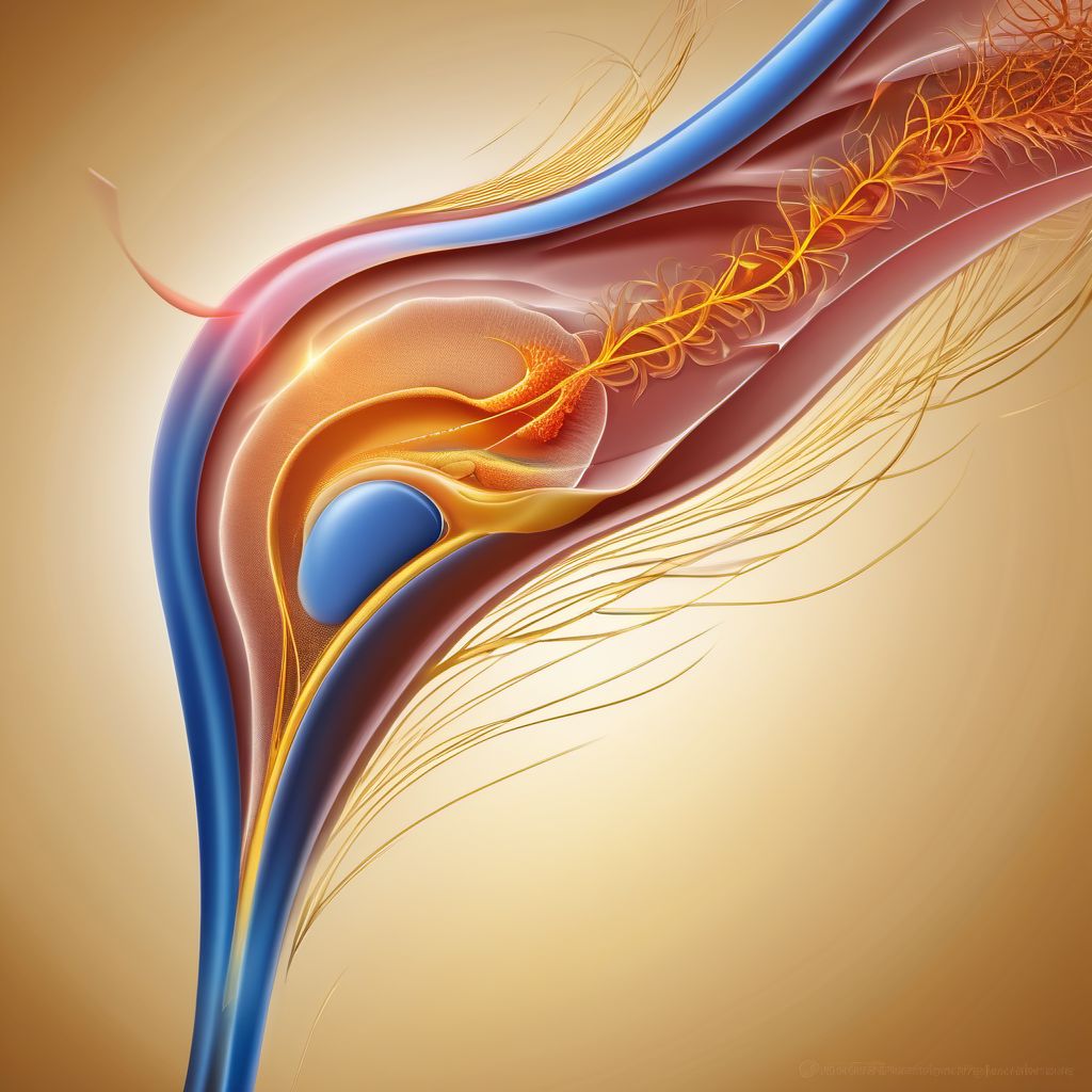 Injury of acoustic nerve, right side digital illustration