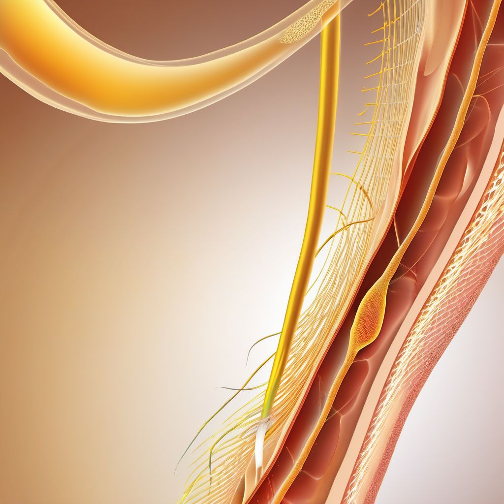 Injury of acoustic nerve, left side digital illustration