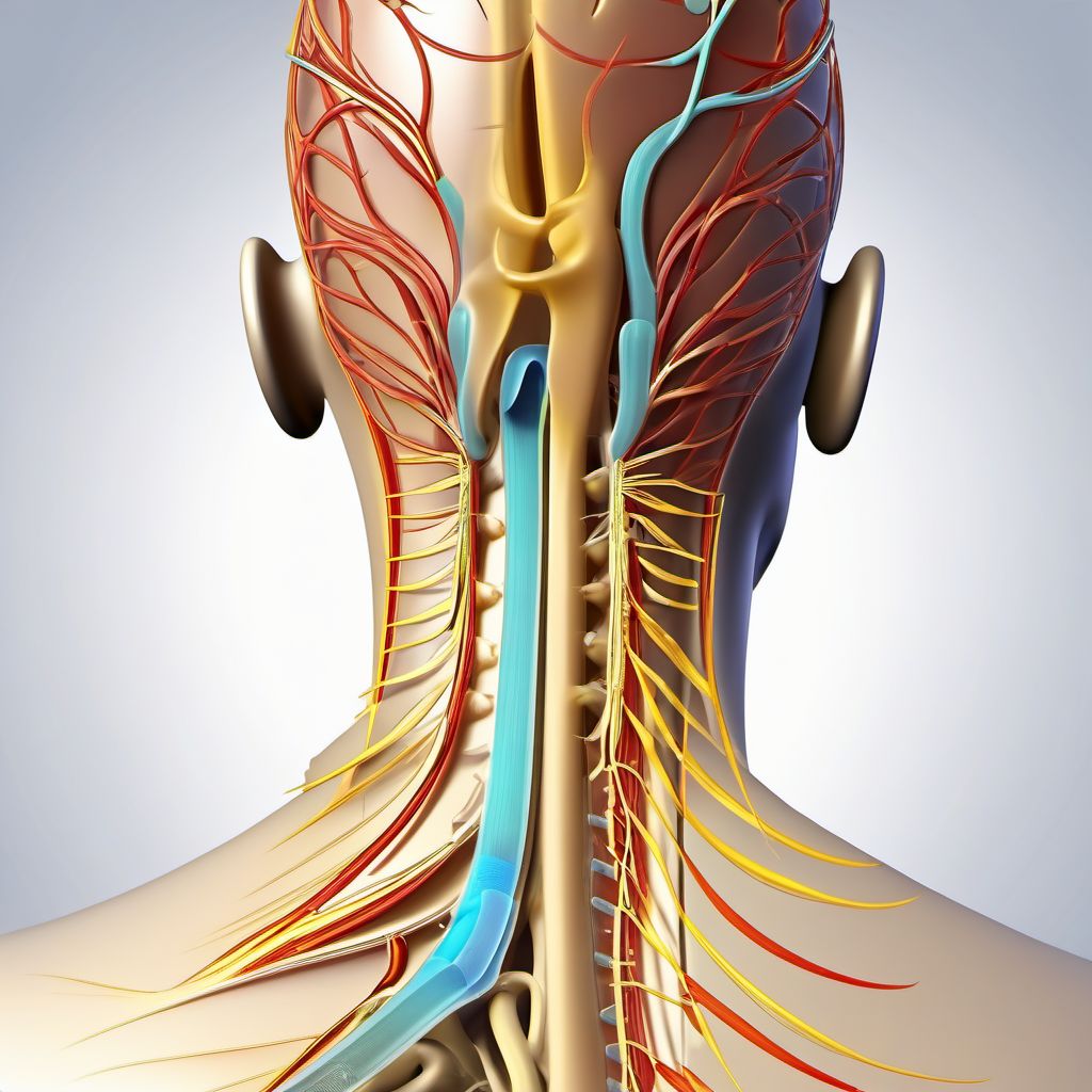 Injury of accessory nerve, unspecified side digital illustration