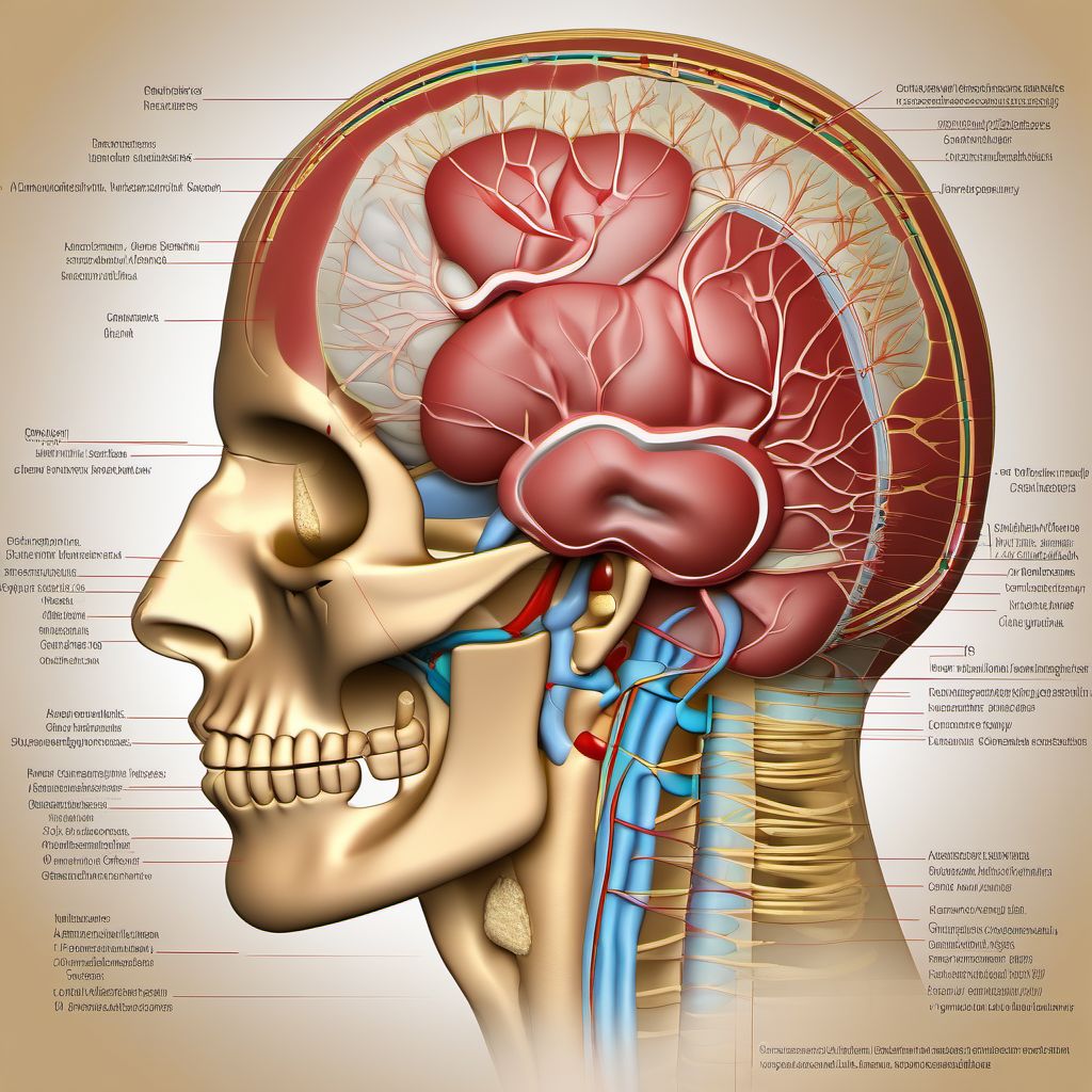 Injury of other cranial nerves digital illustration