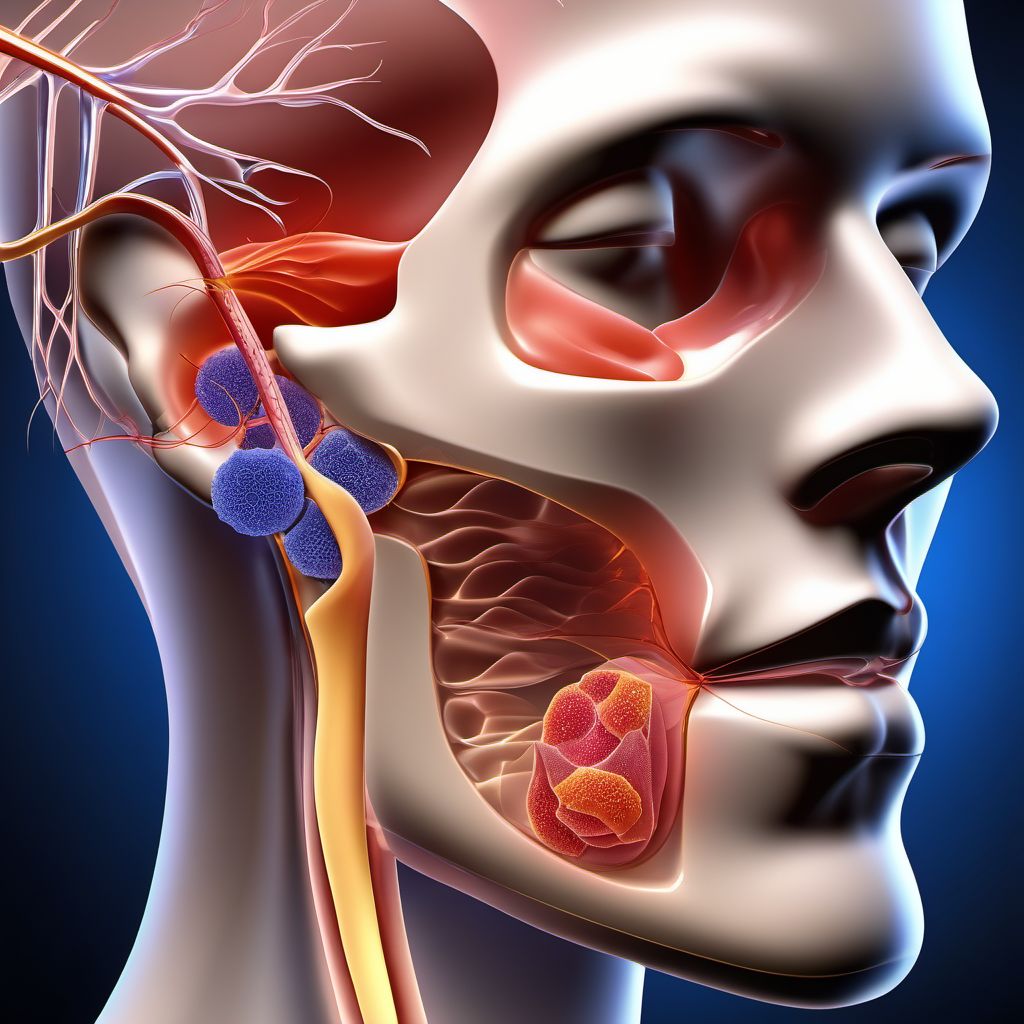 Injury of olfactory [1st ] nerve, right side digital illustration